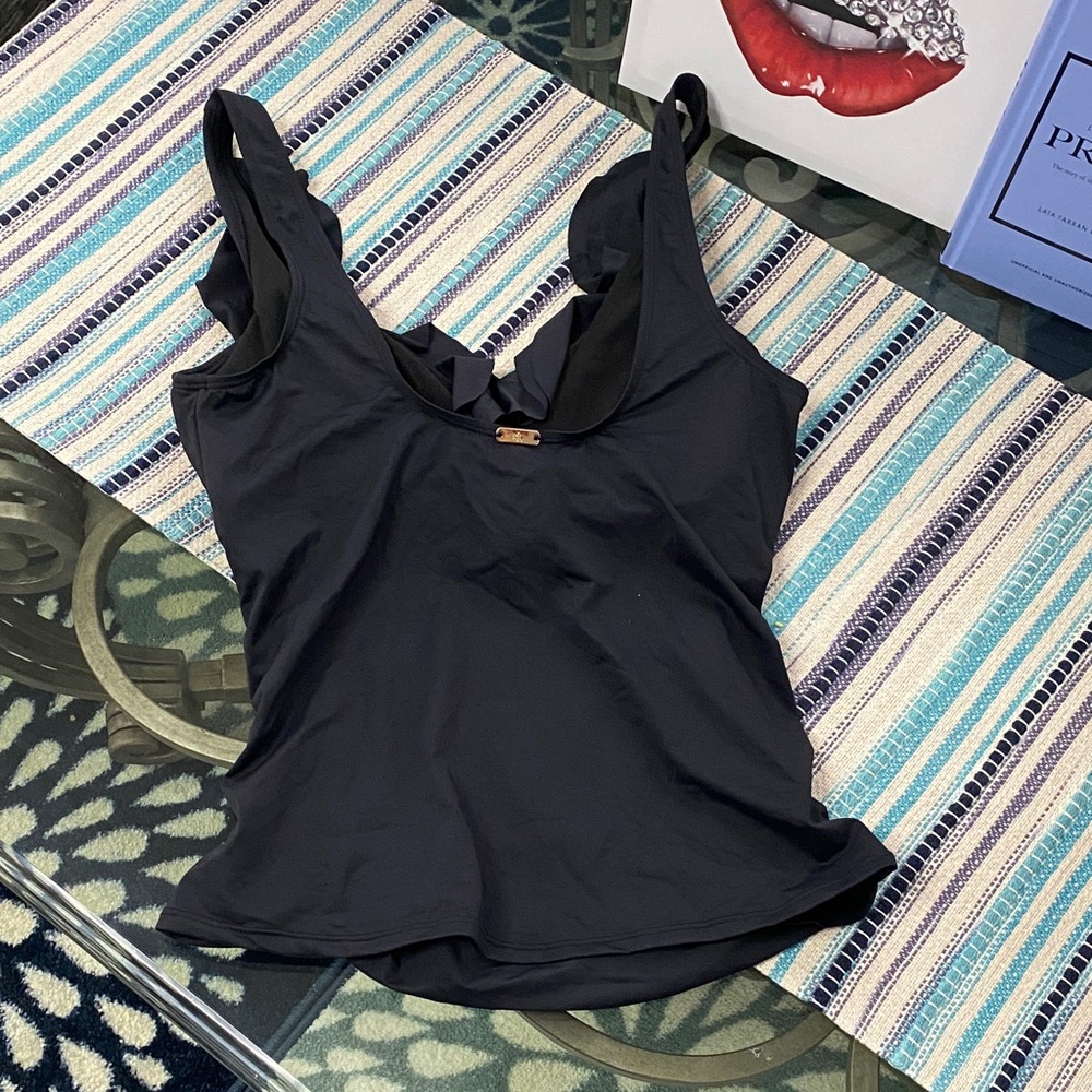 Lauren Ralph Lauren Ruffle Tankini swim top size 10 - Picture 3 of 14